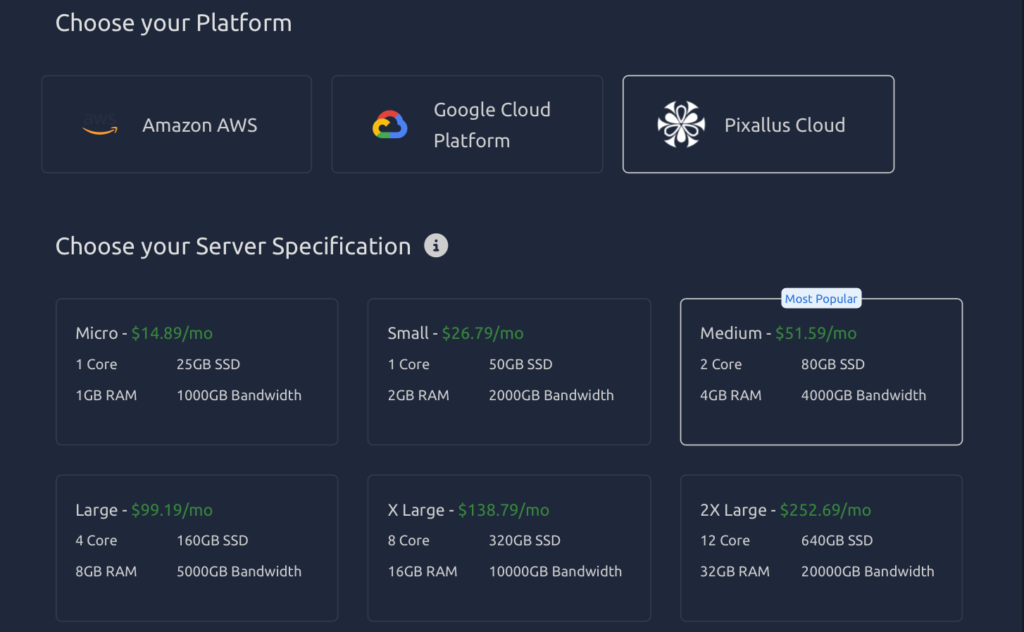 Pixallus Cloud - Build Your Server - ControlPanel -[cp.pixallus.com]